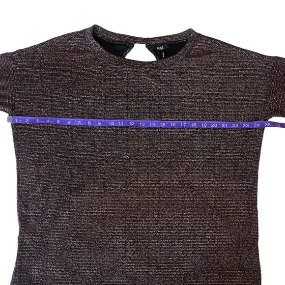 PAIGE Celeste Open Back Lurex Striped Metallic Weave Long Sleeve Shirt - Picture 7 of 13